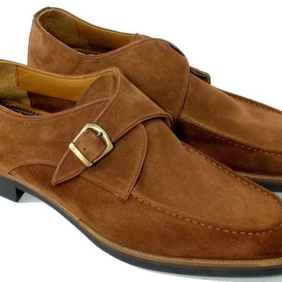Massimo Dutti Carmel Suede Leather Single Buckle Shoes Sz UK 41